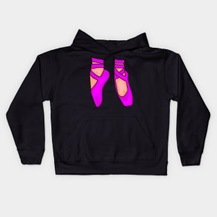 Ballerina's Pink Ballet Shoes Kids Hoodie